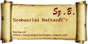 Szoboszlai Baltazár névjegykártya